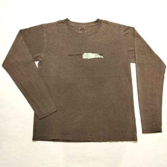 SMALL Ladies LONG Sleeve Distressed Relaxed Fit Tee - When in Doubt, Nap NEW - Picture 10 of 12